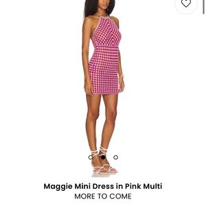 More to come pink crochet dress